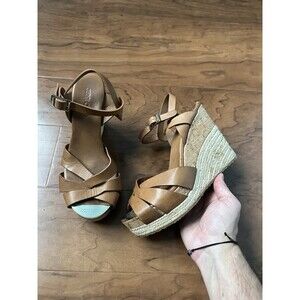 Jimmy Choo Leather Espadrille Wedge Sandals Women's EU 36 US 6 Made in Spain